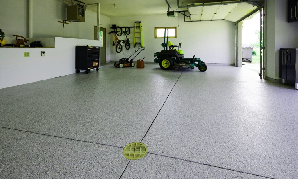 Polyaspartic Floor Coating in Milam, TX in a garage